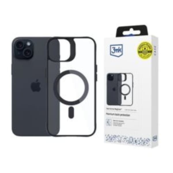 3MK Mobilskal till iPhone 15 MagSafe Satin Armor - Svart Black