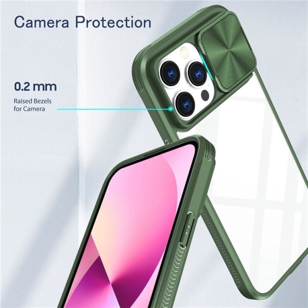 iPhone 14 Pro Max Cover Kamera Slider - Grøn