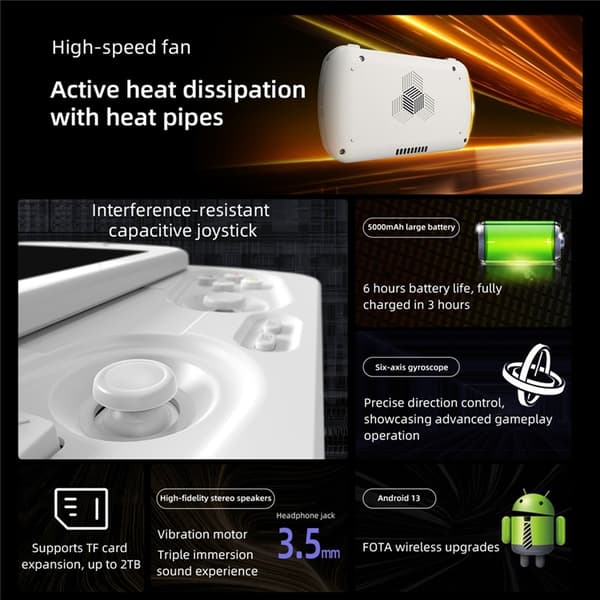 ANBERNIC RG Slide Spelkonsol Retro Gamepad Android 13 AI - Vit