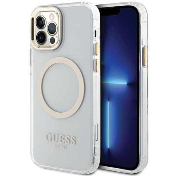 Guess iPhone 12 Pro/12 Mobilskal Magsafe Metall Outline - Guld Guld
