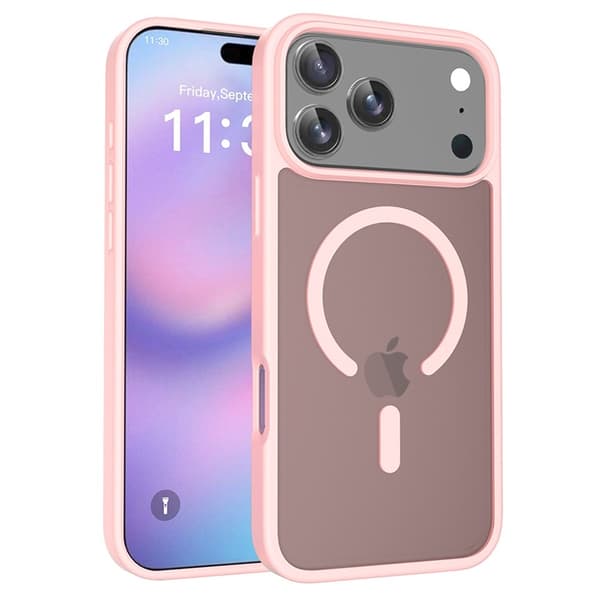 Mobilskal till iPhone 17 Pro Max MagSafe Acrylic Skin Touch - Rosa Rosa