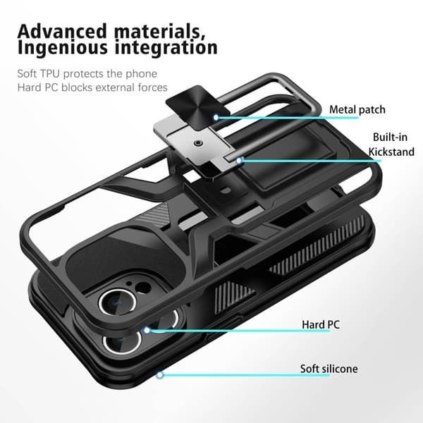 iPhone 14 Pro Max Skal Kickstand - Svart Svart
