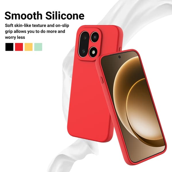 Mobilskal till OnePlus 15 5G Silikon Liquid med Handrem Röd