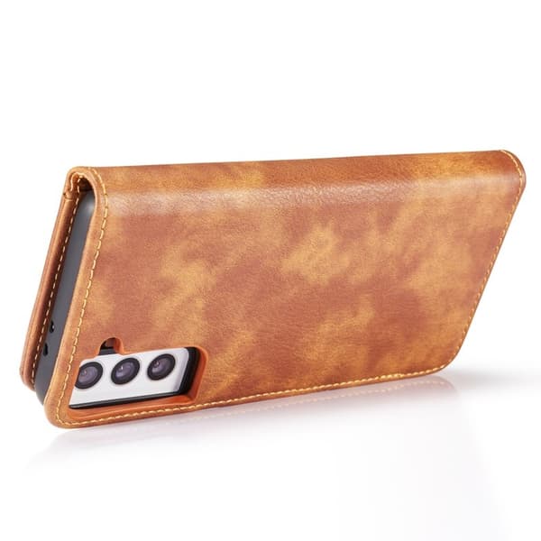 DG.MING Samsung Galaxy S21+ 5G 2-i-1 Plånboksfodral Äkta Läder Brun