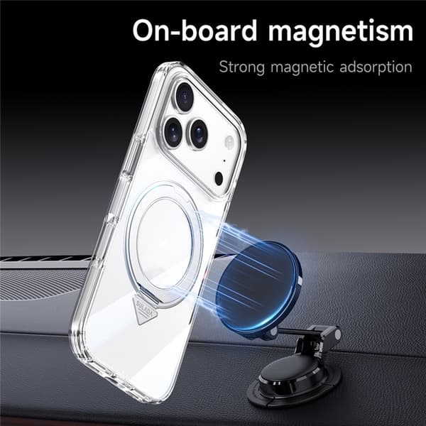 SULADA Mobilskal till iPhone 17 Pro Max MagSafe Kickstand TPU+PC - Clear Transparent