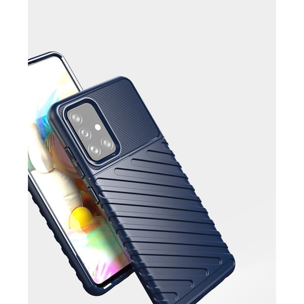 Thunder Twill Texture Mobiilikotelo Galaxy A72 5G - Sininen Blue