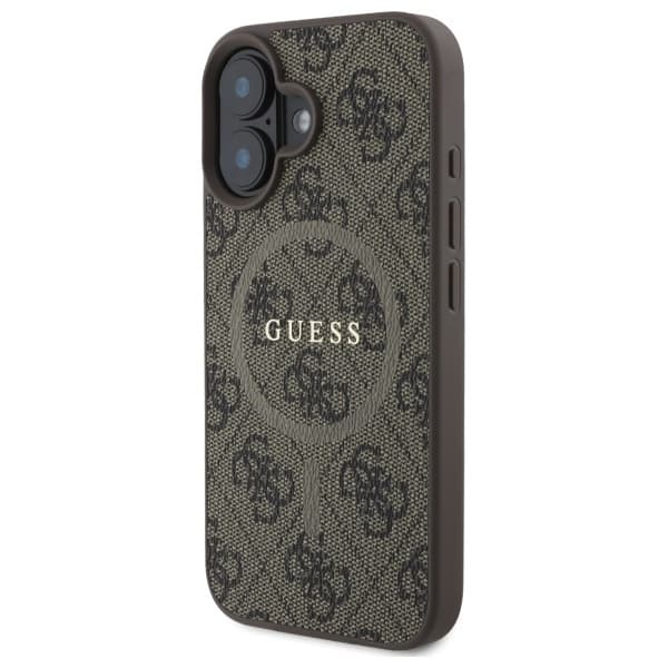 Guess telefontaske til iPhone 16 MagSafe 4G Ring Classic - Brun