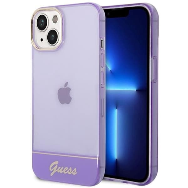 GUESS iPhone 14 Plus Kuori Translucent - Lila Lila