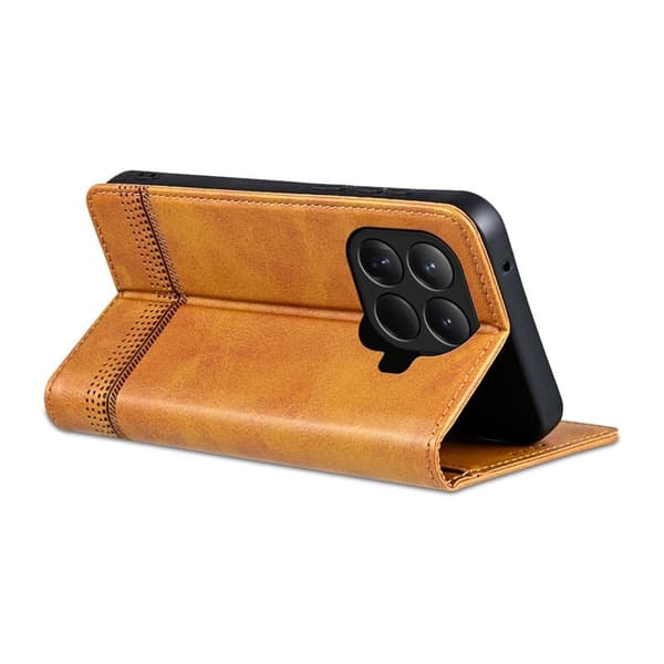 AZNS Xiaomi 15T Pro Plånboksfodral Konstläder - Brun