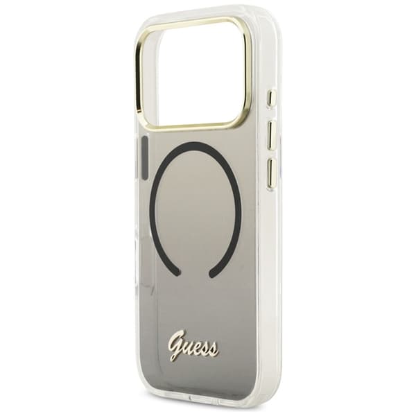 Guess Mobilskal Til iPhone 17 Pro Max MagSafe IML Gradient Script Metal - Sort Svart
