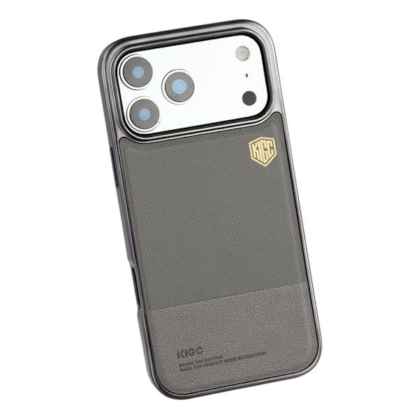 KIGC Mobilskal till iPhone 17 Pro Electroplating PC + TPU + PU - Grå Grå
