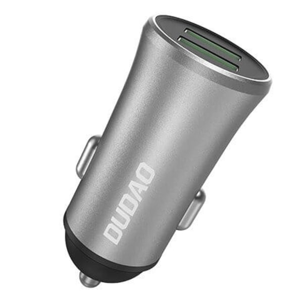 Dudao 3,4A Universal Smart Billaddare 2x USB Silver R6S Silver Grå