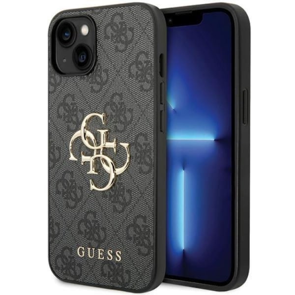 Guess iPhone 15 -puhelinkuori 4G Big Metal Logo - Harmaa Grå