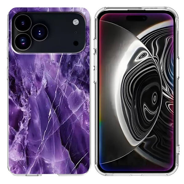 Mobilskal till iPhone 17 Pro Marble Pattern Printing Soft - Lila Lila