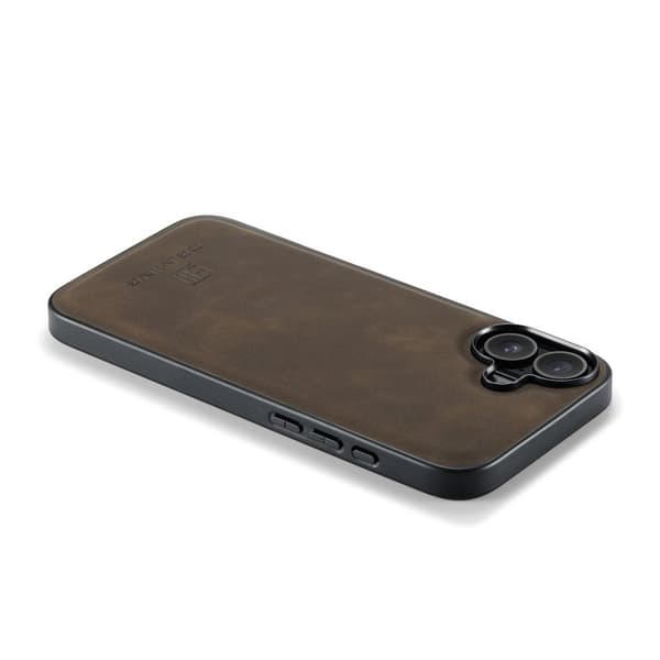DG.MING Mobilskal till iPhone 17 PU Läder PC + TPU Hybrid - Brun