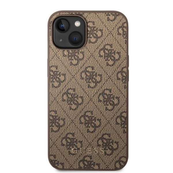 Guess iPhone 14 Mobile Cover 4G Metal Gold Logo - ruskea