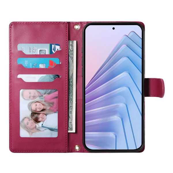 Plånboksfodral för Samsung Galaxy S26 Plus Konstläder Stativ - Röd