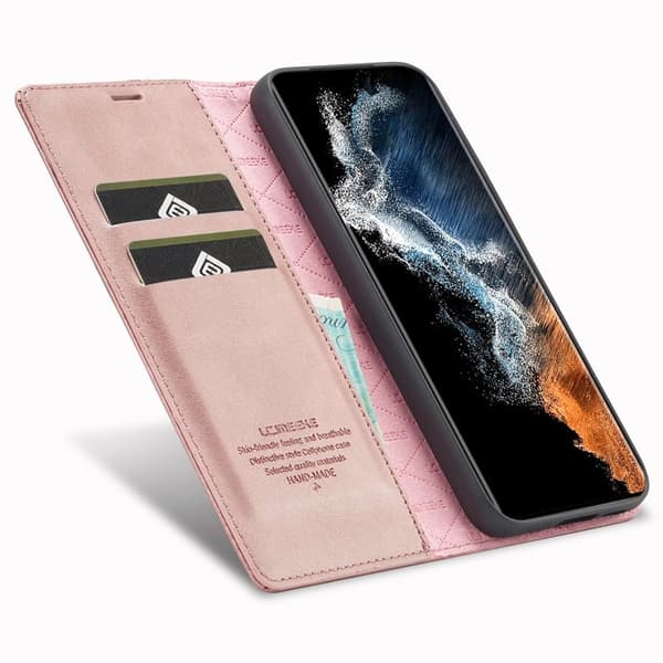 LC.IMEEKE Samsung Galaxy S23+ Plånboksfodral Konstläder - Rosa
