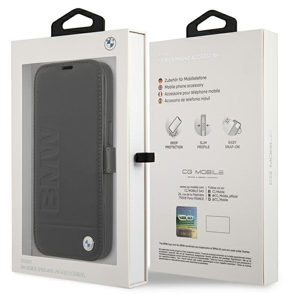 BMW Signature Äkta Läder Fodral iPhone 13 mini - Svart Svart