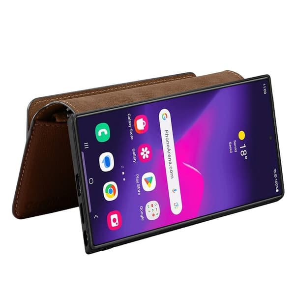 CASENEO MW-02 Plånboksfodral för Samsung Galaxy S25 Ultra - Konstläder - Brun