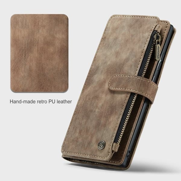 CASEME Konstläder Plånboksfodral för Samsung Galaxy Note20 Ultra - Brun