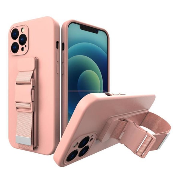 Galaxy A73 5G Cover Rope Silikone Strap - Pink