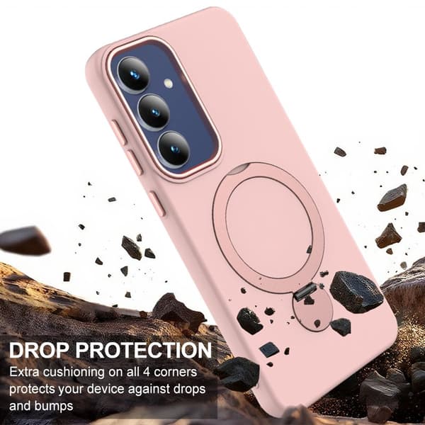 Mobilskal för Samsung Galaxy S26 Magnetiskt Ring Kickstand TPU + PC - Rosa