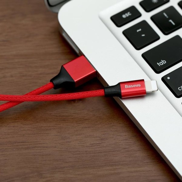Baseus Yiven USB Til Lightning Kabel 1.8M - Rød