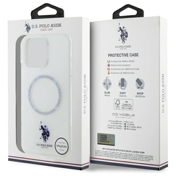 US Polo Mobilskal till iPhone 16 MagSafe IML Ring - Vit Vit