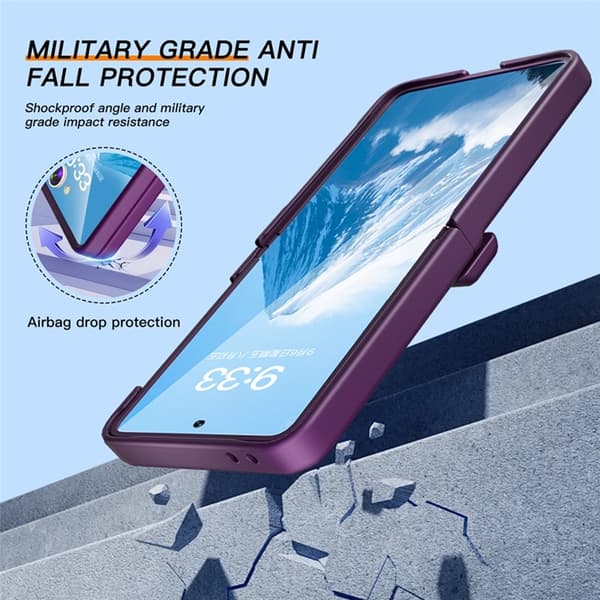 Mobilskal till Galaxy Z Flip7 Hinge Protection - Mörklila Lila