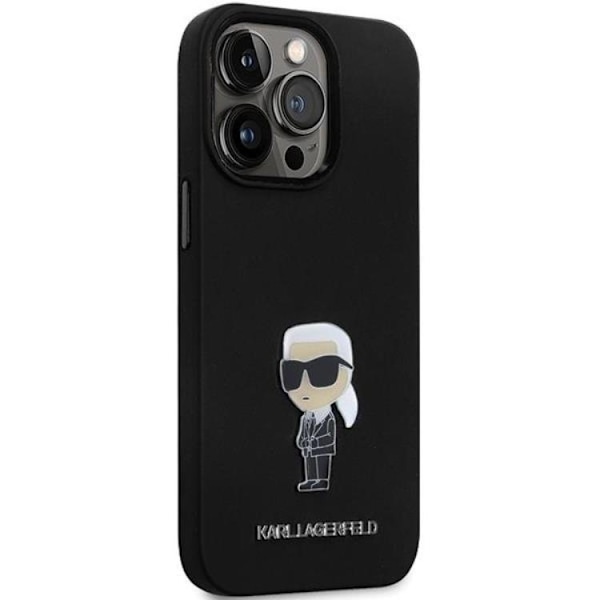 KARL LAGERFELD iPhone 13 Pro Max Mobilskal Silikon Ikonik Metal Pin Svart