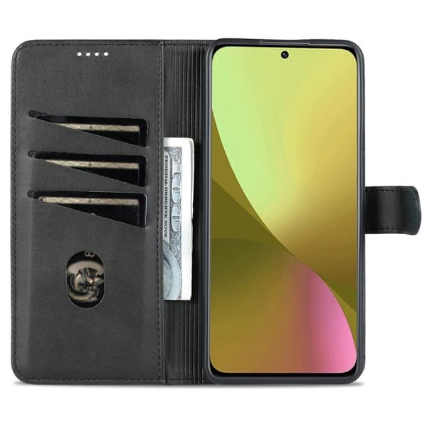 AZNS Xiaomi 12 Lite 5G Plånboksfodral Konstläder - Svart