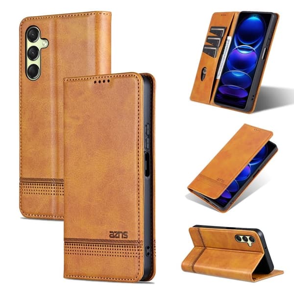AZNS Samsung Galaxy A16 Plånboksfodral Konstläder - Brun