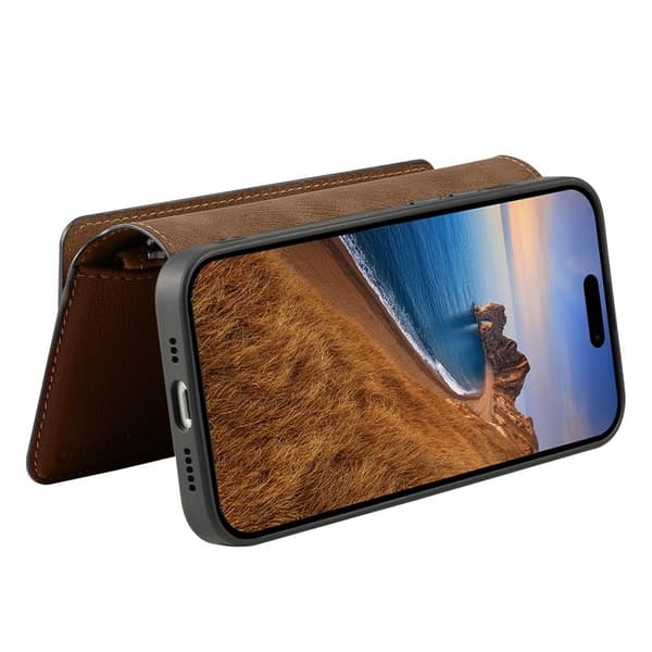 CASENEO MW-02 iPhone 17 Pro Max Plånboksfodral Konstläder - Brun Brun
