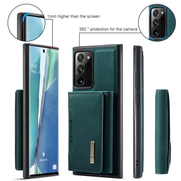 DG.MING Magnetiskt Tri-fold Plånboksfodral Samsung Galaxy Note20 Ultra Grön