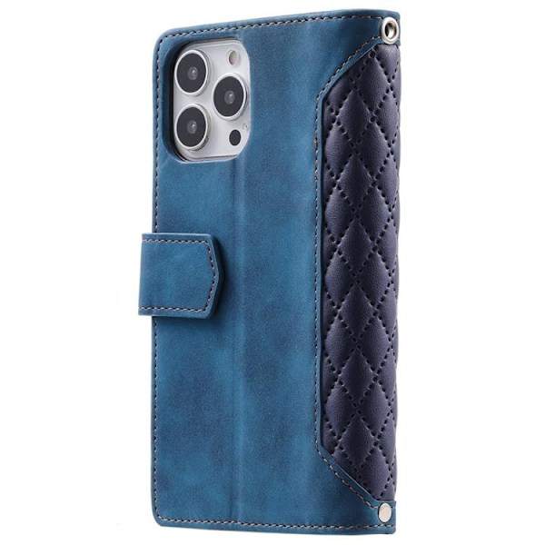 iPhone 14 Pro Max Plånboksfodral Rhombus - Blå