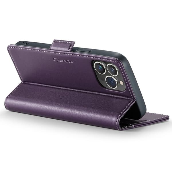 CASEME Plånboksfodral Konstläder för iPhone 15 Pro Max - Lila