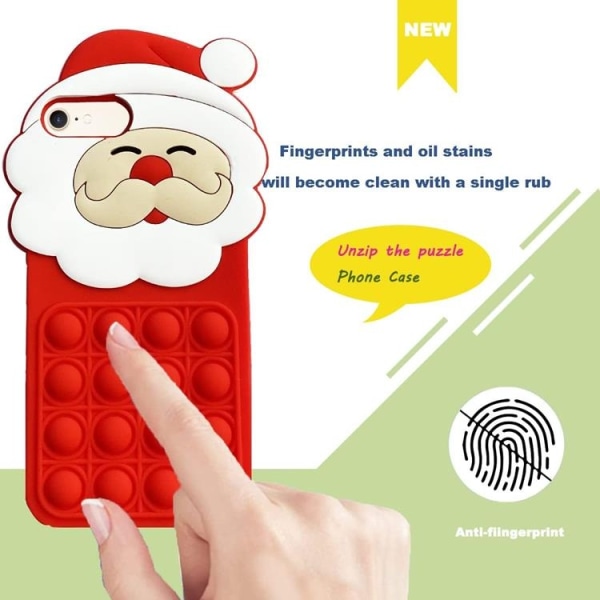 iPhone 7/8 Plus Mobilskal Silikon Santa Claus Pop It - Röd