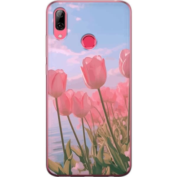 Mobilskal till Huawei Y7 (2019) med Rosa Tulpaner