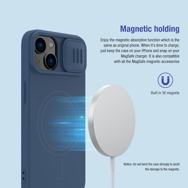 Nillkin iPhone 14 Plus Cover Magsafe Magnetic - Blå Blå