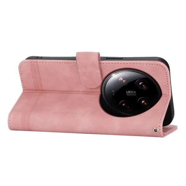 DIERFENG DF-03 Plånboksfodral för Xiaomi 14 Ultra - Konstläder - Rosa
