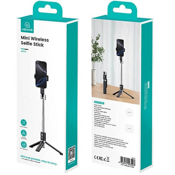USAMS Selfiestick Trådlös Mini ZB324 - Svart