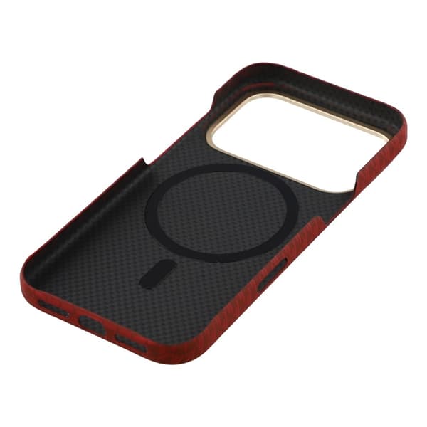 Mobilskal till iPhone 17 Pro Max MagSafe Carbon Fiber - Röd Röd