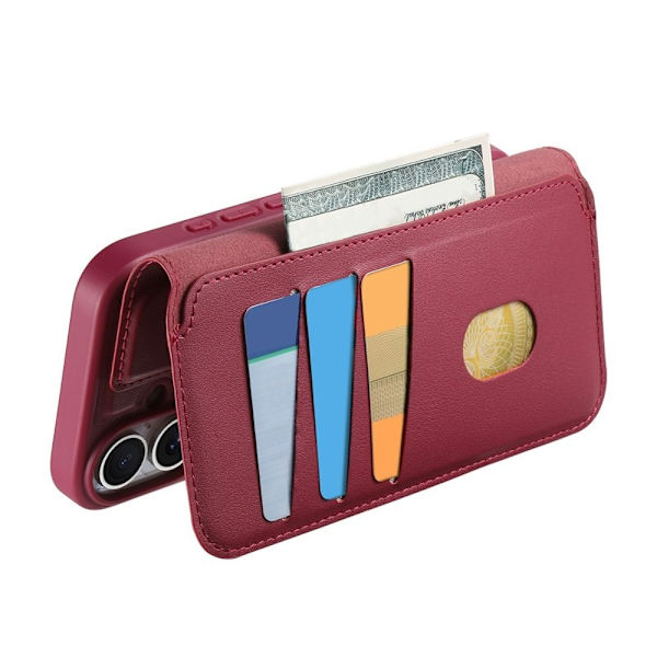CASENEO iPhone 17 Plånboksfodral RFID Blocking Konstläder - Röd