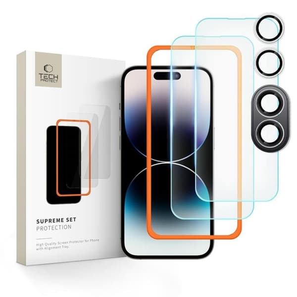 Tech-Protect [3-Pack] iPhone 16 Plus Härdat Glas Skärmskydd Supreme Transparent