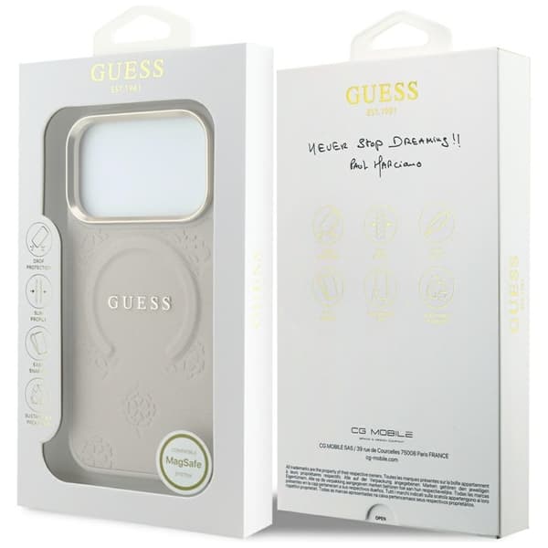 Guess Mobilskal För iPhone 18 Pro Magsafe Saffiano Peony - Rosa