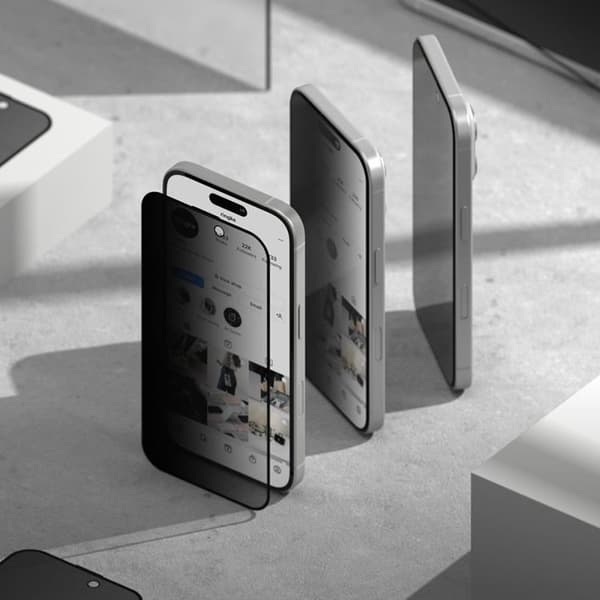 [2-Pack] Ringke iPhone 16 Pro Max Härdat glas Skärmskydd Privacy Easy Slide Svart
