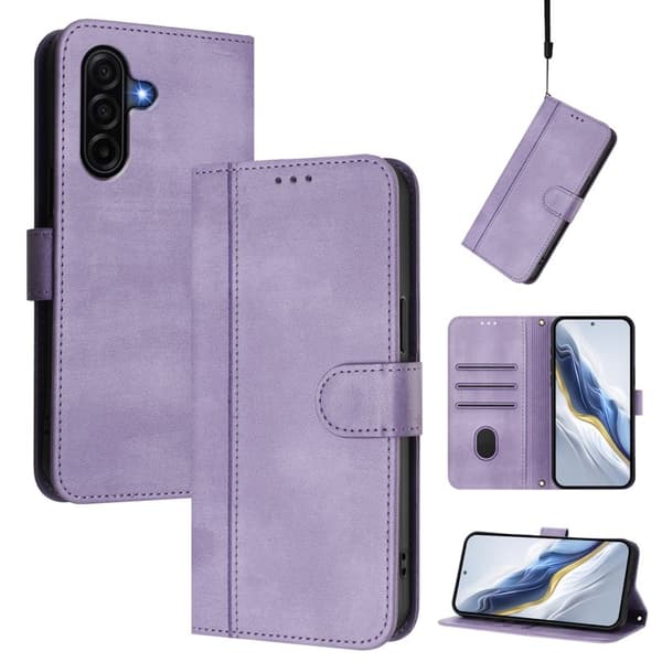 Samsung Galaxy A37 Plånboksfodral Konstläder Retro Textur - Lila