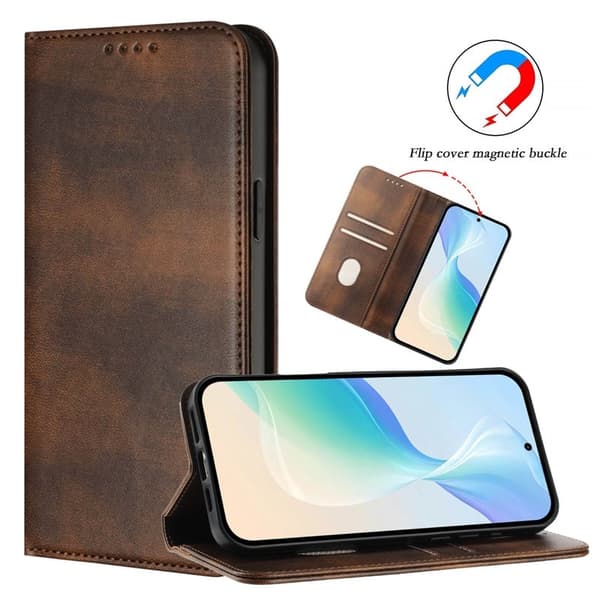 Samsung Galaxy S26 / S26 Pro Plånboksfodral Retro Textur RFID-Skydd - Brun
