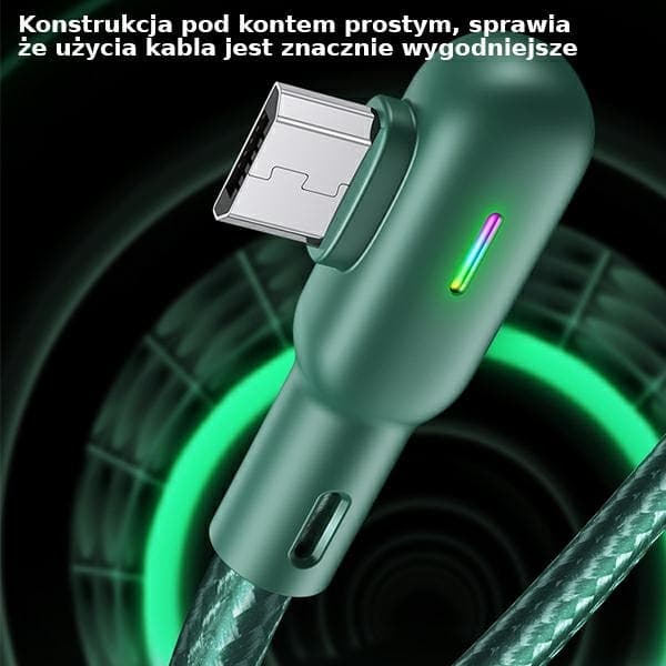 USAMS Kabelvinkel U57 microUSB 1.2m grøn SJ458USB02